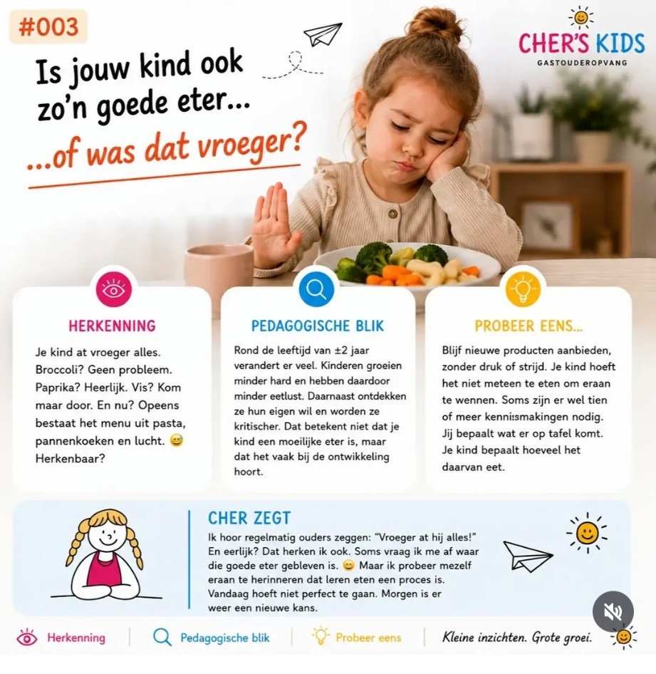 Cher deelt #003: Is jouw kind ook zo’n goede eter… of was dat vroeger? Originele Instagramkaart.
