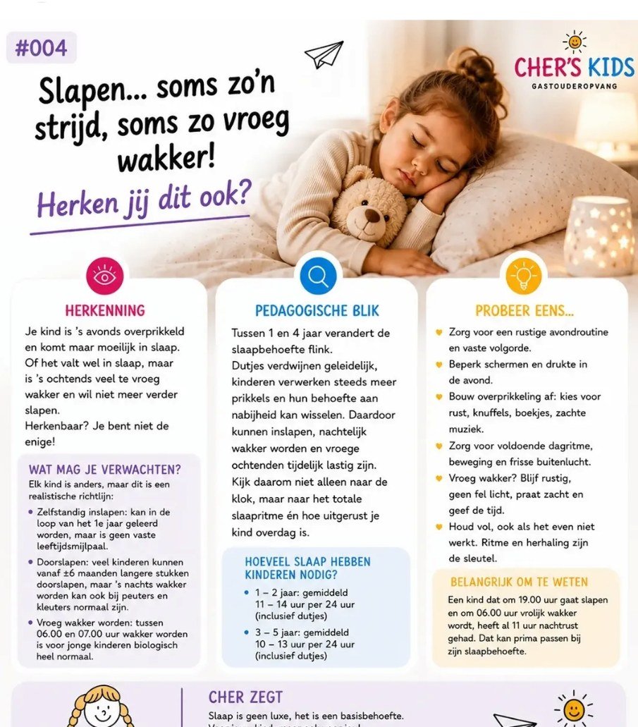 Cher deelt #004: slapen, soms zo’n strijd, soms zo vroeg wakker