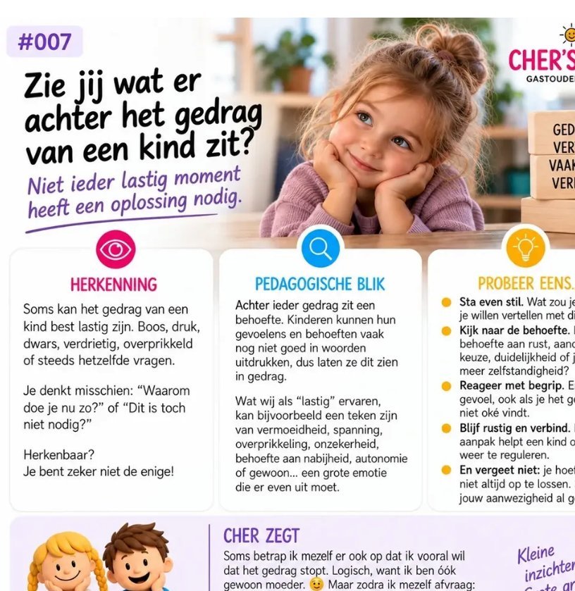 Cher deelt #007: Zie jij wat er achter het gedrag van een kind zit? De originele Cher’s Kids-poster met Coco en Charly.