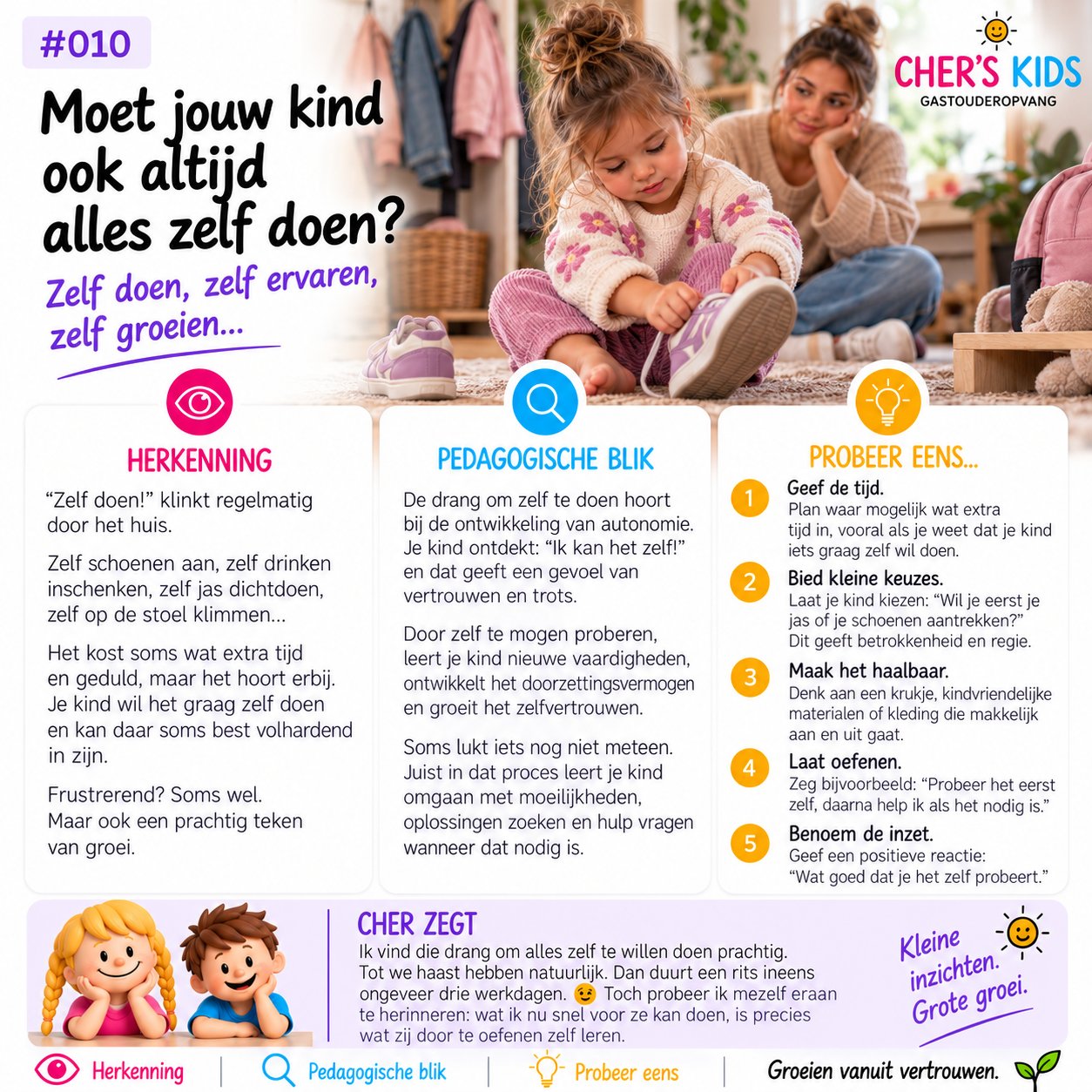Cher deelt #010: Moet jouw kind ook altijd alles zelf doen?